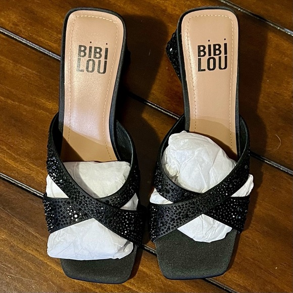 Bibi Lou Black Embellished Sandals - Picture 1 of 8